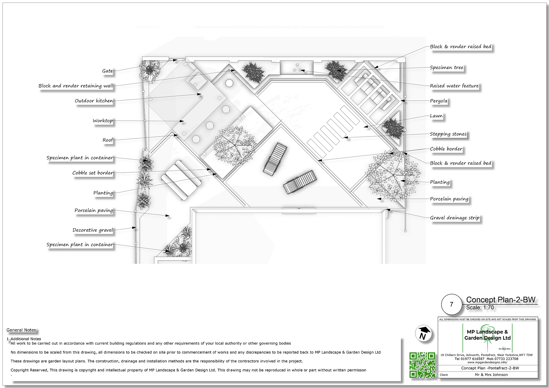 Garden design with outdoor kitchen West Yorkshire