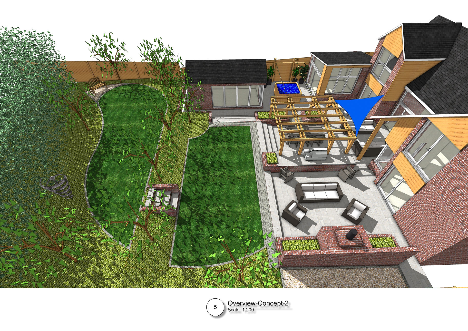 Landscape design plans for a property in Wakefield by MP Landscape & Design Ltd.