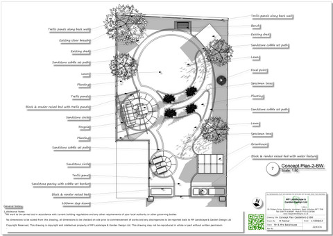 Landscape design plans for a property in Castleford by MP Landscape & Design Ltd.