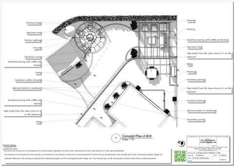 Landscape design plans for a property in Pontefract by MP Landscape & Design Ltd.