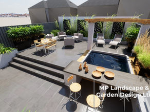 Garden design & lighting design 3D images for a rear garden in Wakefield