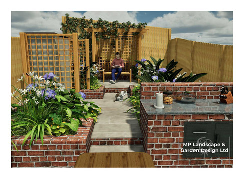 Garden design fro a property in Wakefield by MP Landscape & Garden Design Ltd