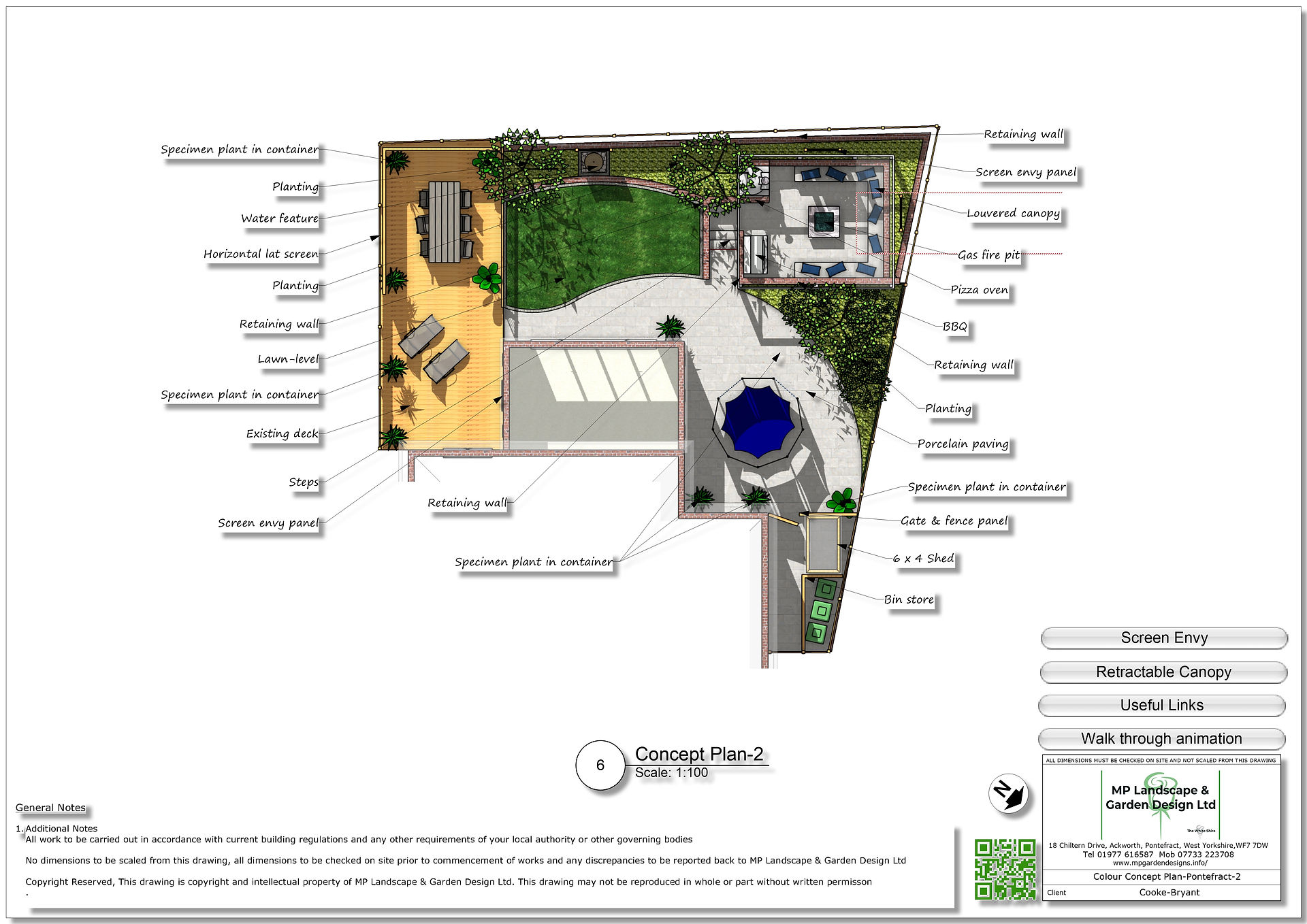 Landscape design plans for a property in Pontefract by MP Landscape & Design Ltd.
