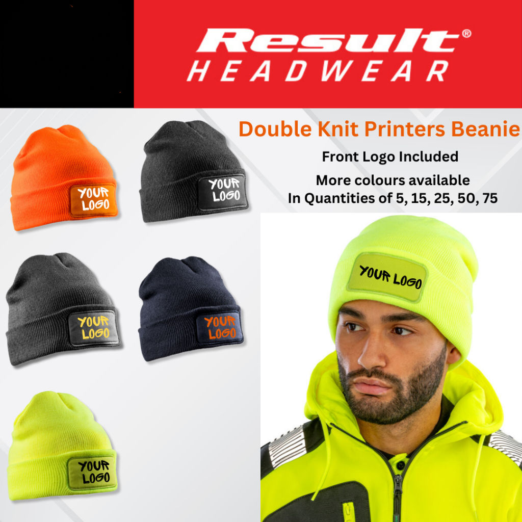 X5 - X75 Double Knit Thinsulate™ Patch Beanie Bundle + Your Logo Included