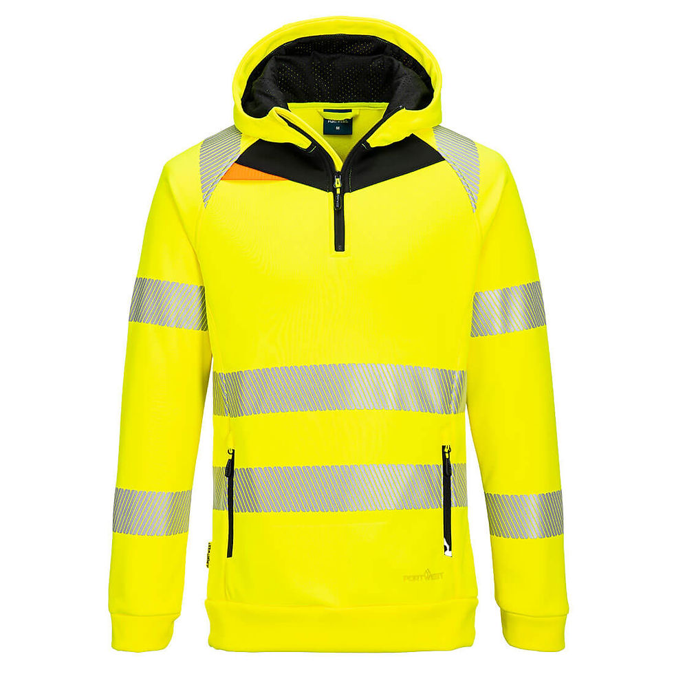 DX482 - DX4 Hi-Vis 1/4 Zip Hoodie Yellow/Black
