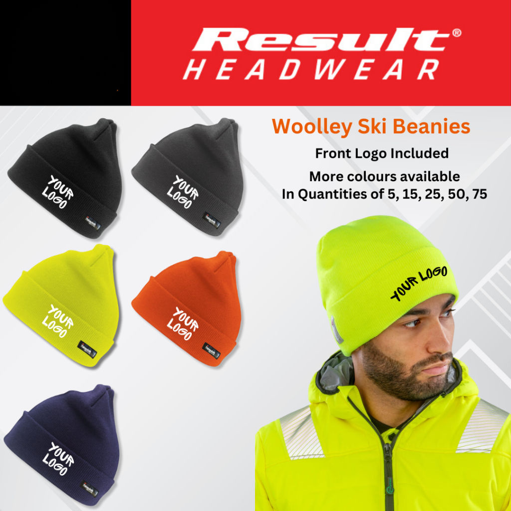 X5 - X75 Woolly Ski Hat with 3M™ Thinsulate™ Beanie Bundle + Your Logo Included