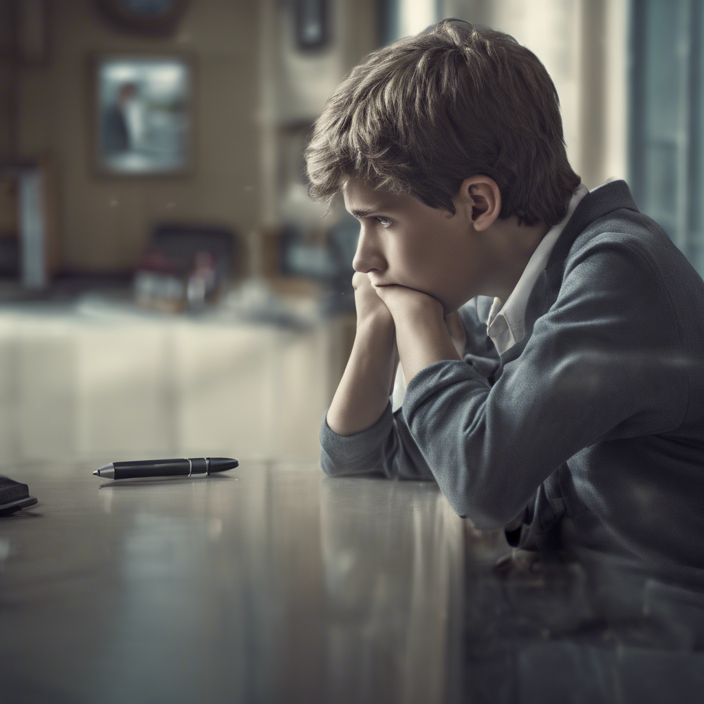 Teenager contemplating