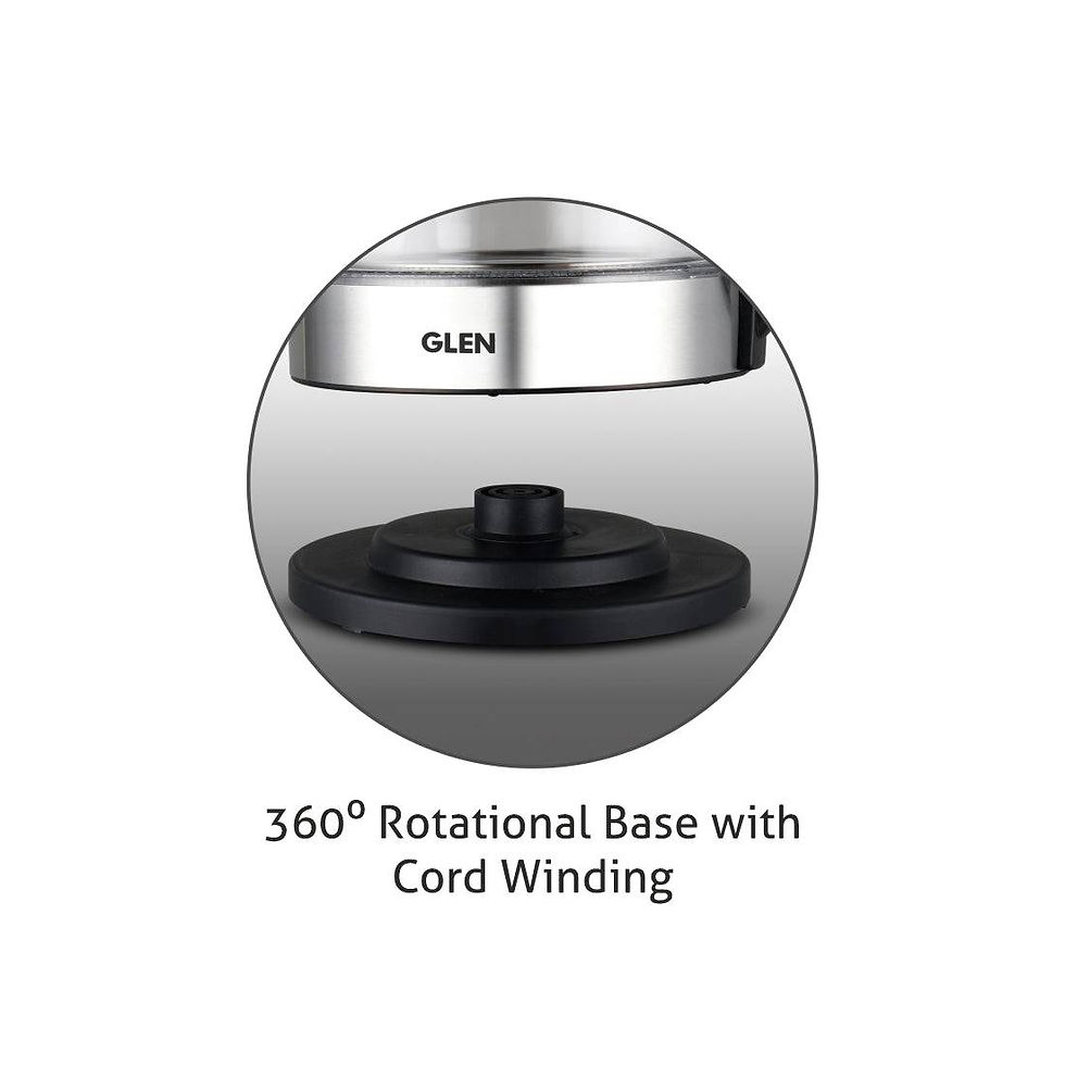 Thumbnail: Glen Electric Glass Kettle 1.8 Liter with 360° Rotational Base, Auto Shut-off