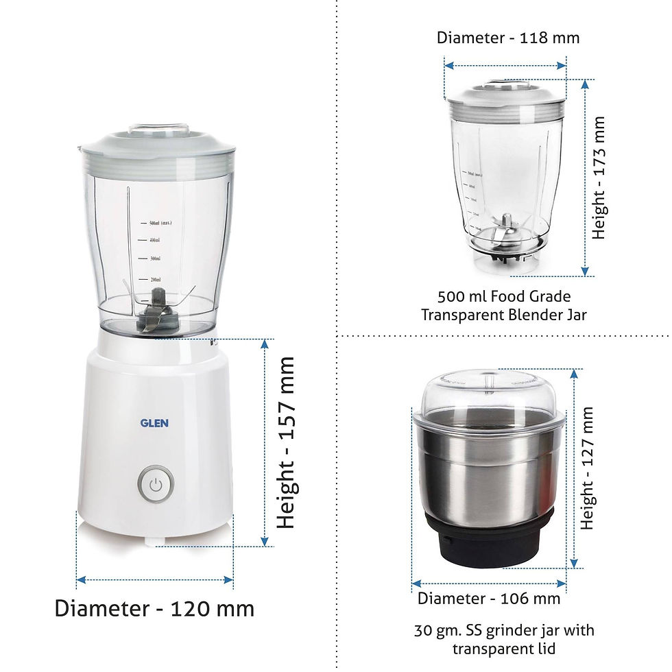 Thumbnail: Electric Mini Blender Grinder, 0.5 Liters Blender Jar Fruit Filter, SS Grinder J