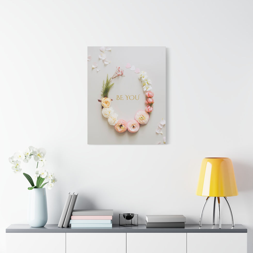 Thumbnail: Inspirational Floral Canvas Wall Art, Be You Decor, Home Gallery Piece