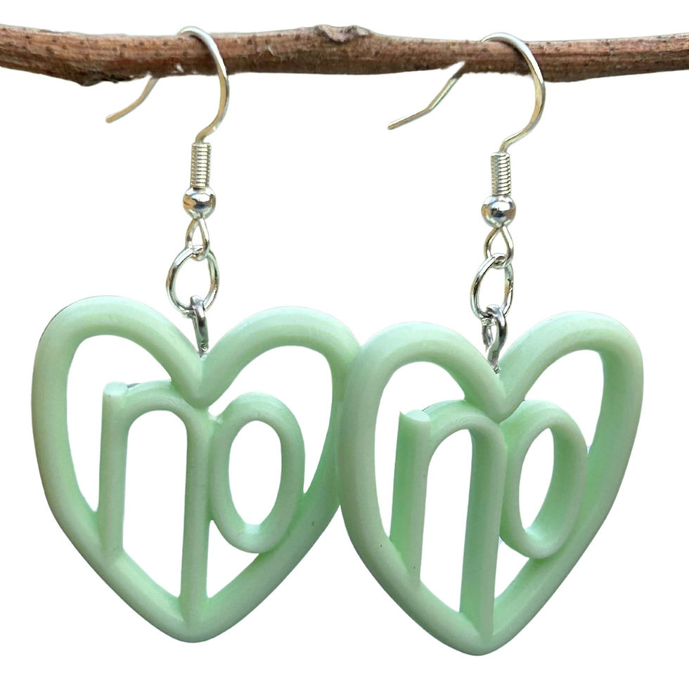 Thumbnail: "No" Heart Earrings - Signature Rudimentarie Earrings