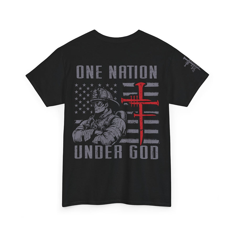 Stealth Blackout Red Line — One Nation Under God T-Shirt