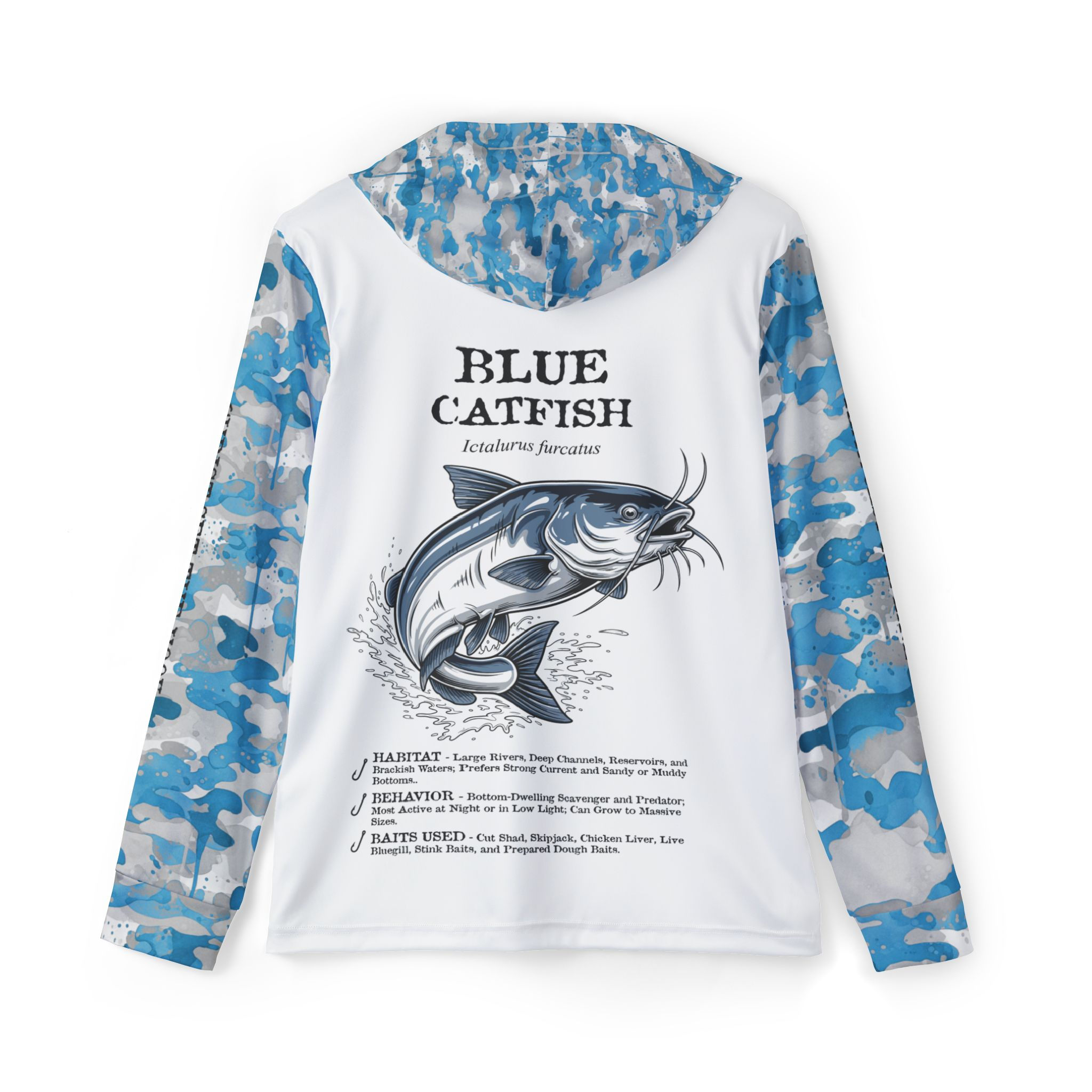 Blue Catfish - UV Men's Light Weight Fishing Hoodie