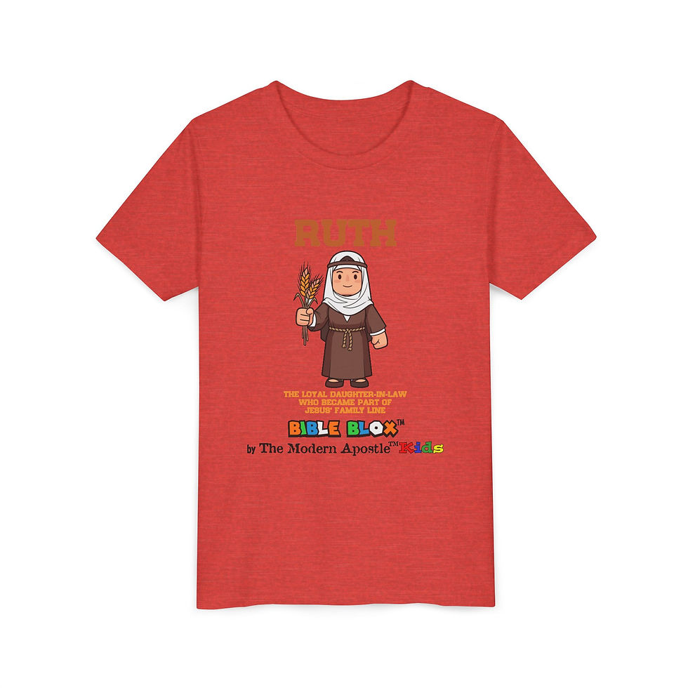 Thumbnail: Ruth Youth T-Shirt | BIBLE BLOX™ Christian Kids Tee – Loyal & Chosen