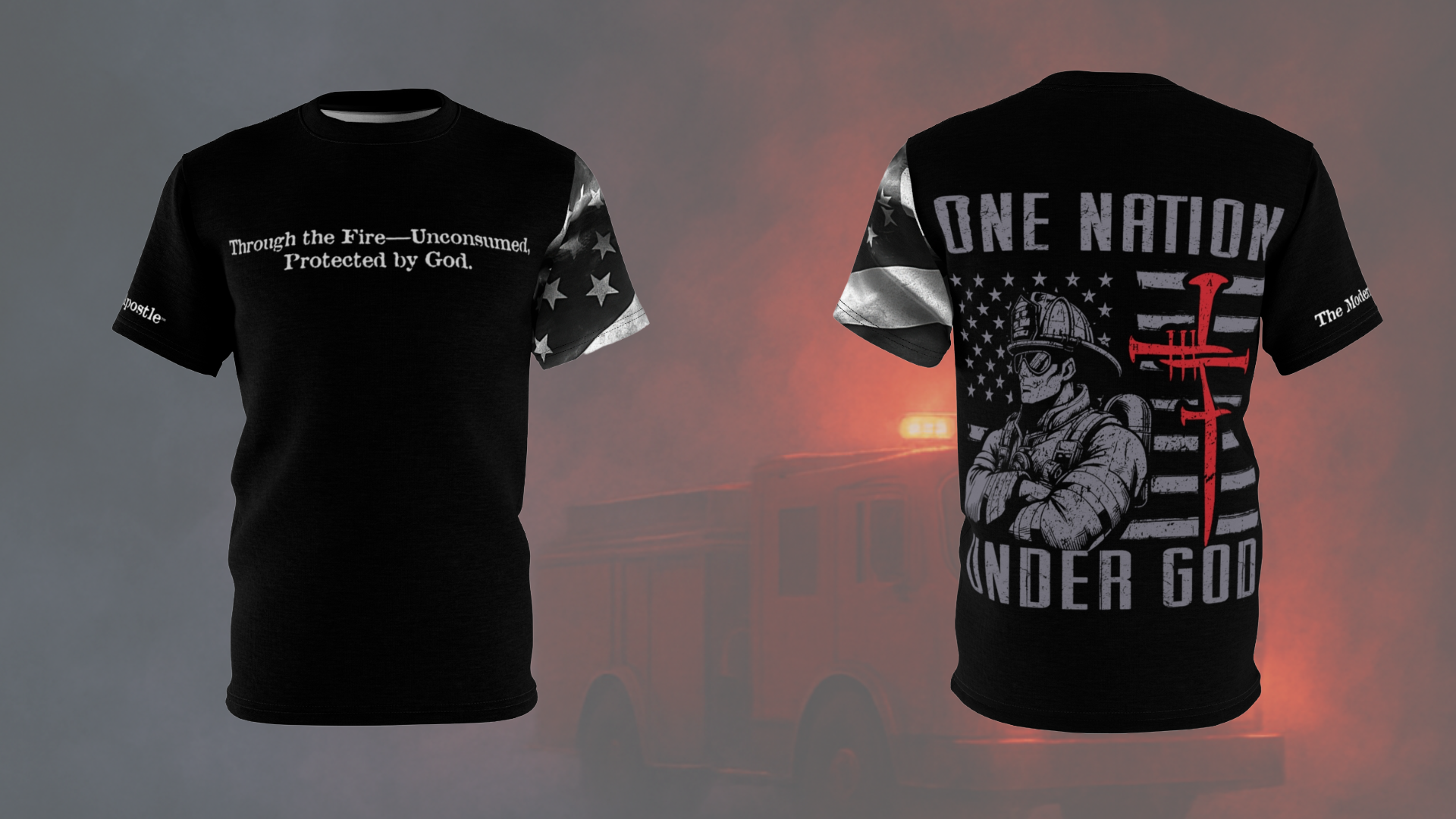 Stealth Blackout Red Line — One Nation Under God T-Shirt