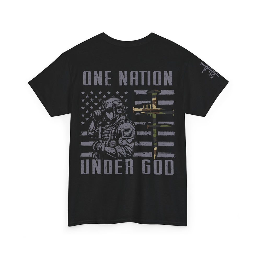 Stealth Blackout Armed Forces — One Nation Under God T-Shirt