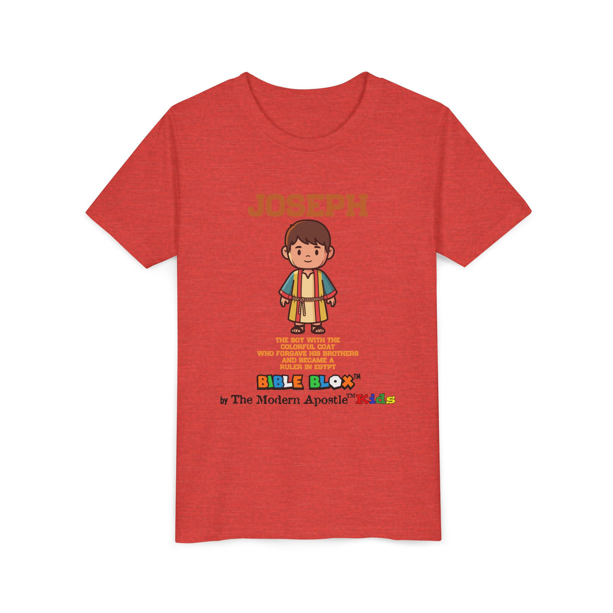 Joseph Youth T-Shirt | BIBLE BLOX™ Christian Kids Tee–Boy with the Colorful Coat