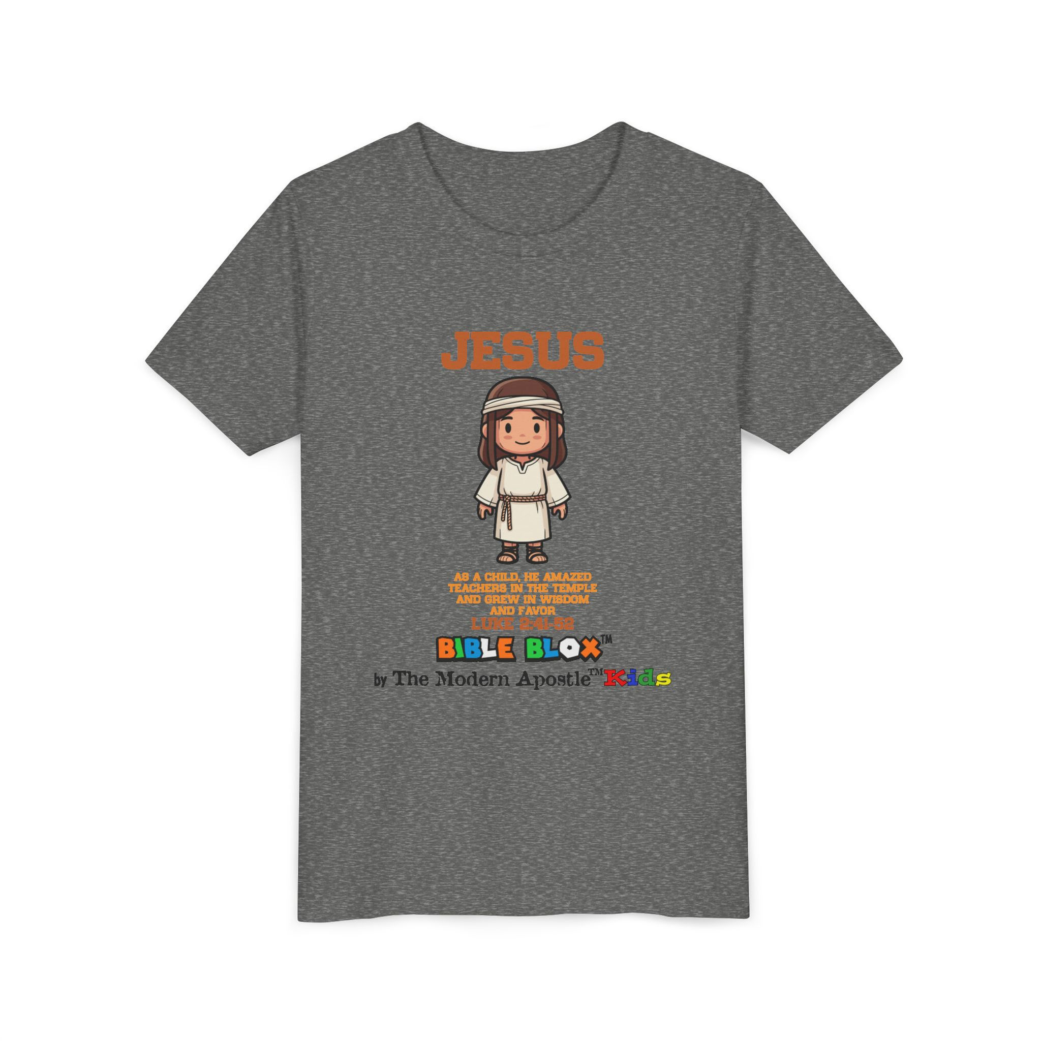 Jesus the Young Teacher Youth T-Shirt | BIBLE BLOX™ Christian Kids Tee