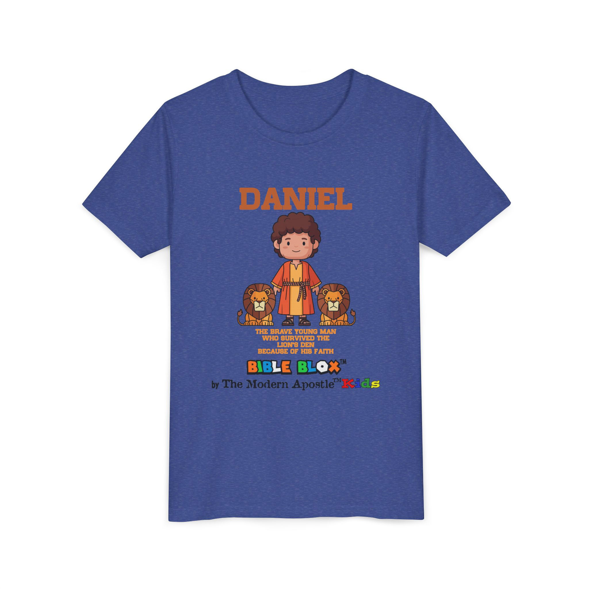 Daniel Youth T-Shirt | BIBLE BLOX™ Christian Kids Tee – Brave in the Lion’s Den
