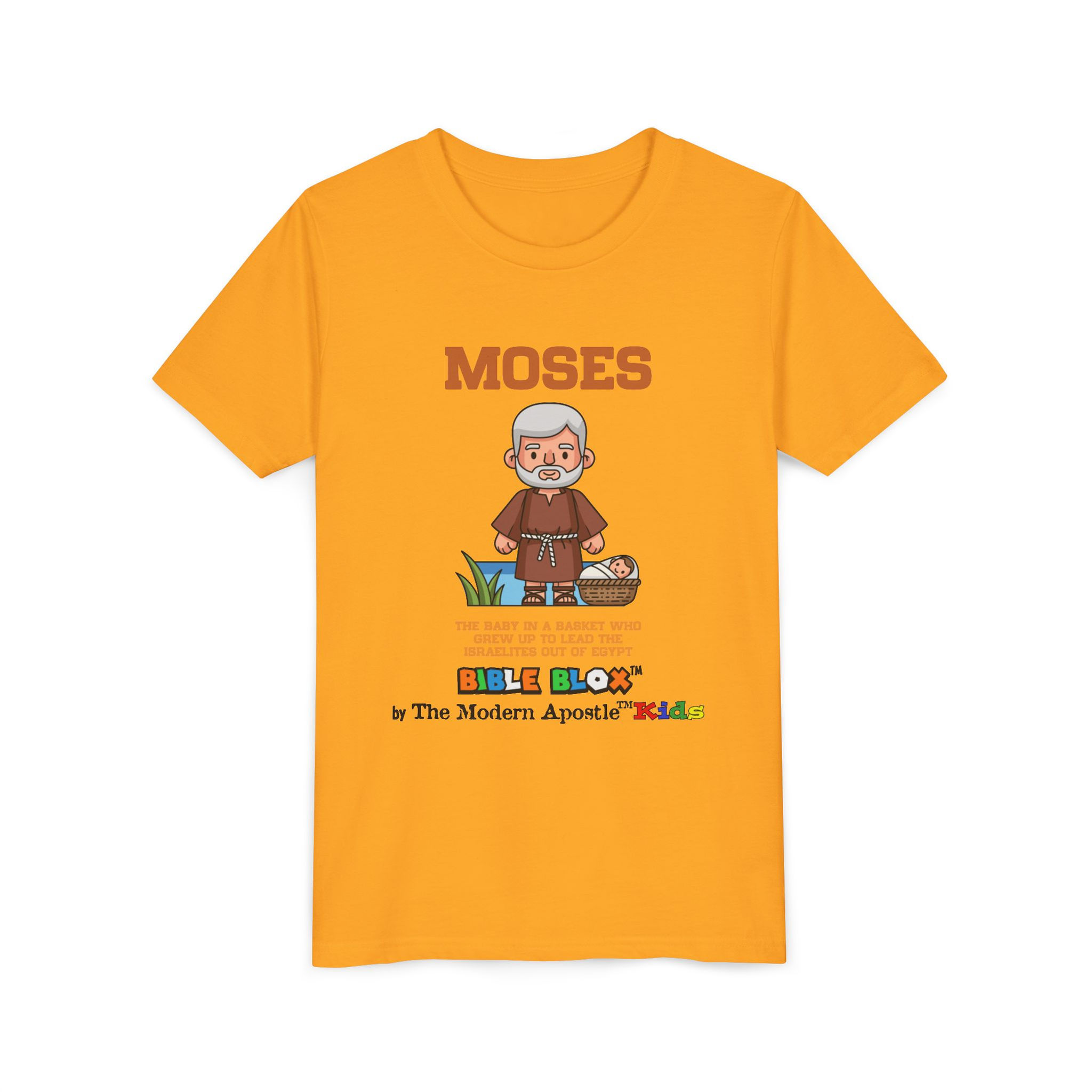 Moses Youth T-Shirt | BIBLE BLOX™ Christian Kids Tee – From a Baby in a Basket