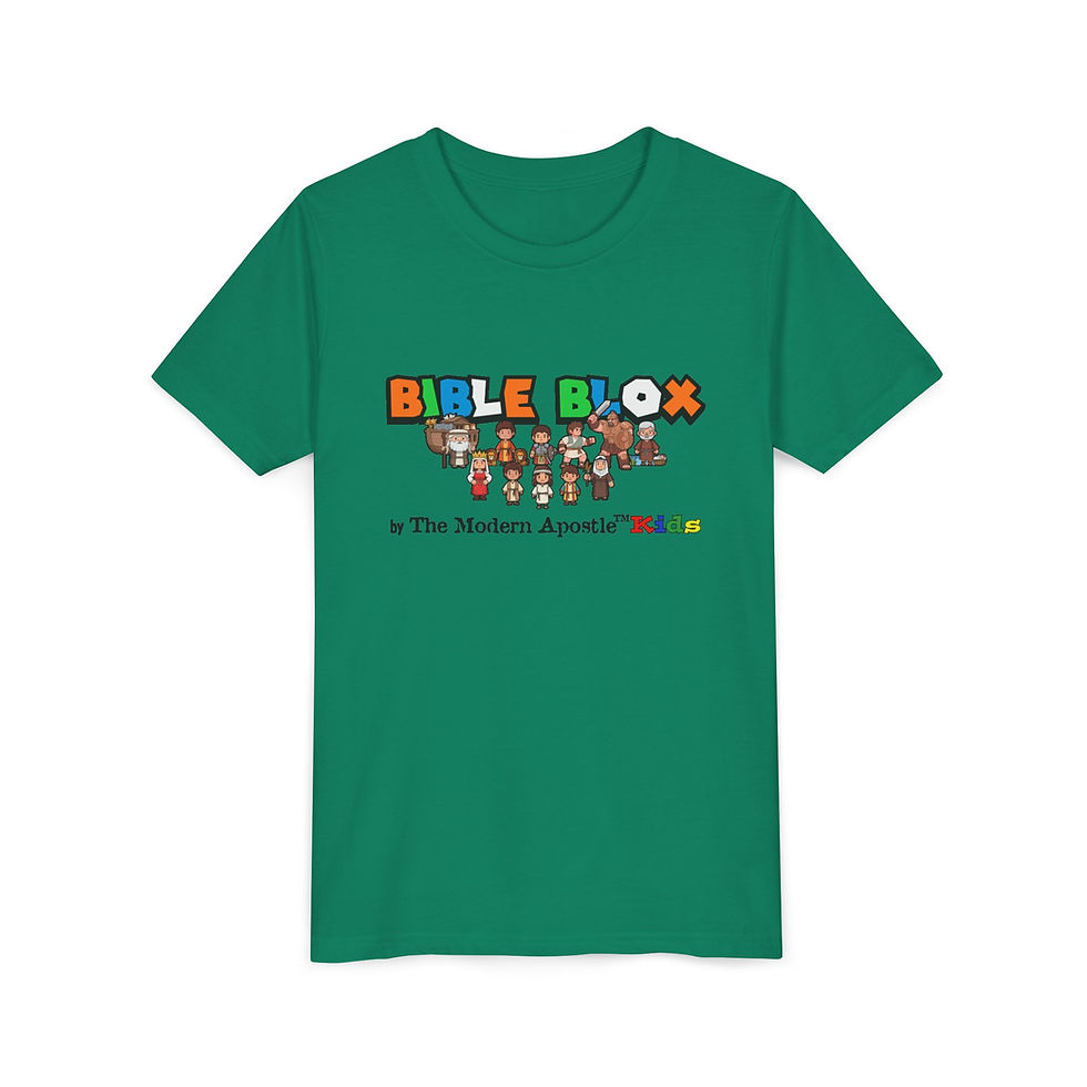 BIBLE BLOX™ Youth T-Shirt | Heroes of Faith Group Tee –United in Truth & Courage