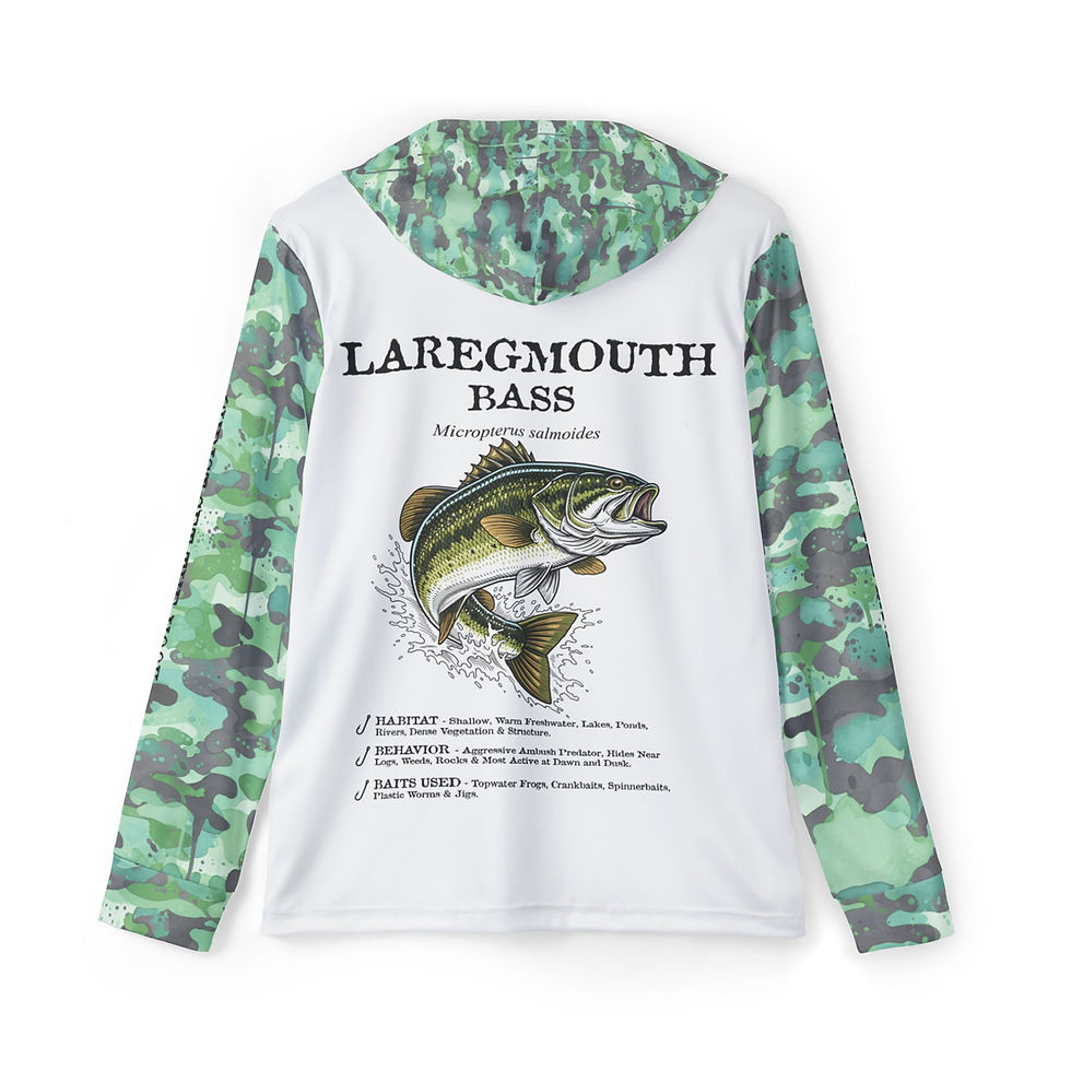 Largemouth Bass Edition - UV Men's Light Weight Fishing Hoodie