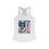 Thumbnail: Firefighter - Red White & Blue - One Nation Under God - Womens Racerback Tank