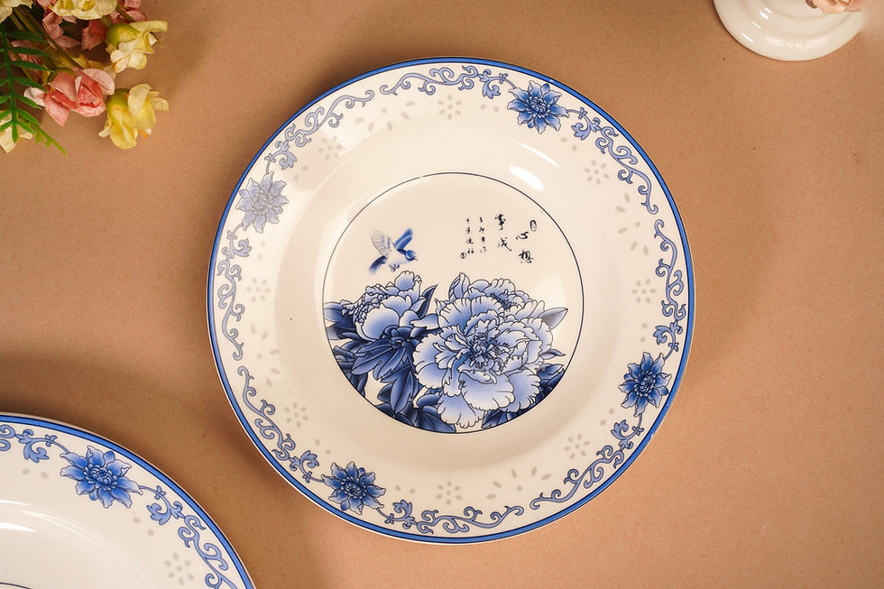 Thumbnail: Wild Blue Rose Design Dinner Set