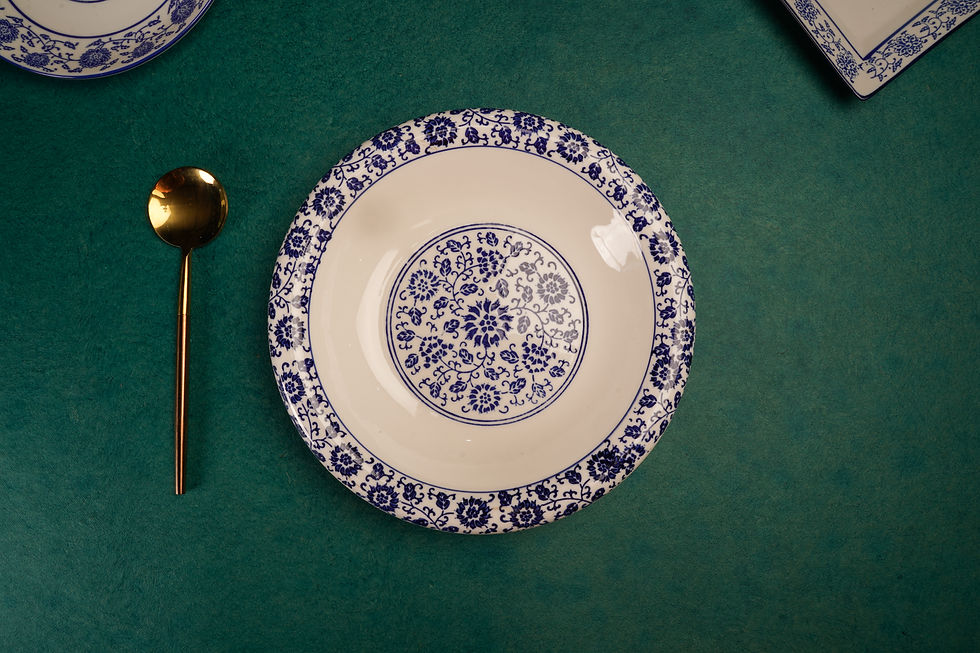 Thumbnail: Shallow Bowl with Flower Border