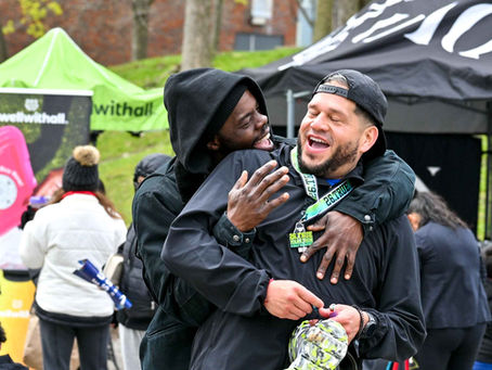 At the finish with the 26.TRUE Marathon