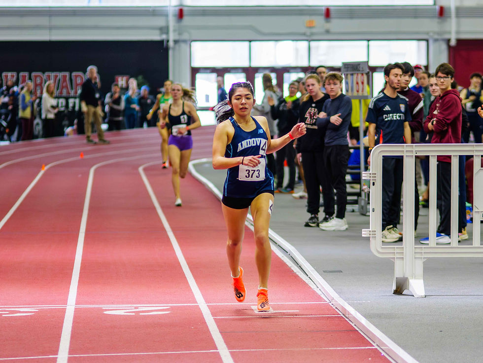 First place finisher Amelia Alvazzi in the women's mile at the USATF NE Indoor Track & Field Championship on February 22, 2026.