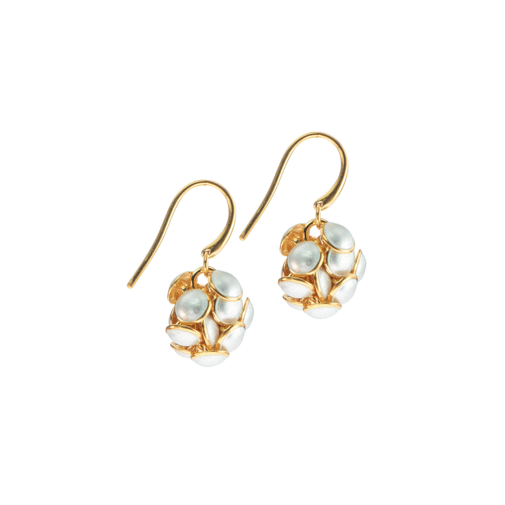 SEASHELL CIRCLE EARRINGS - WHITE - GOLD PLATED