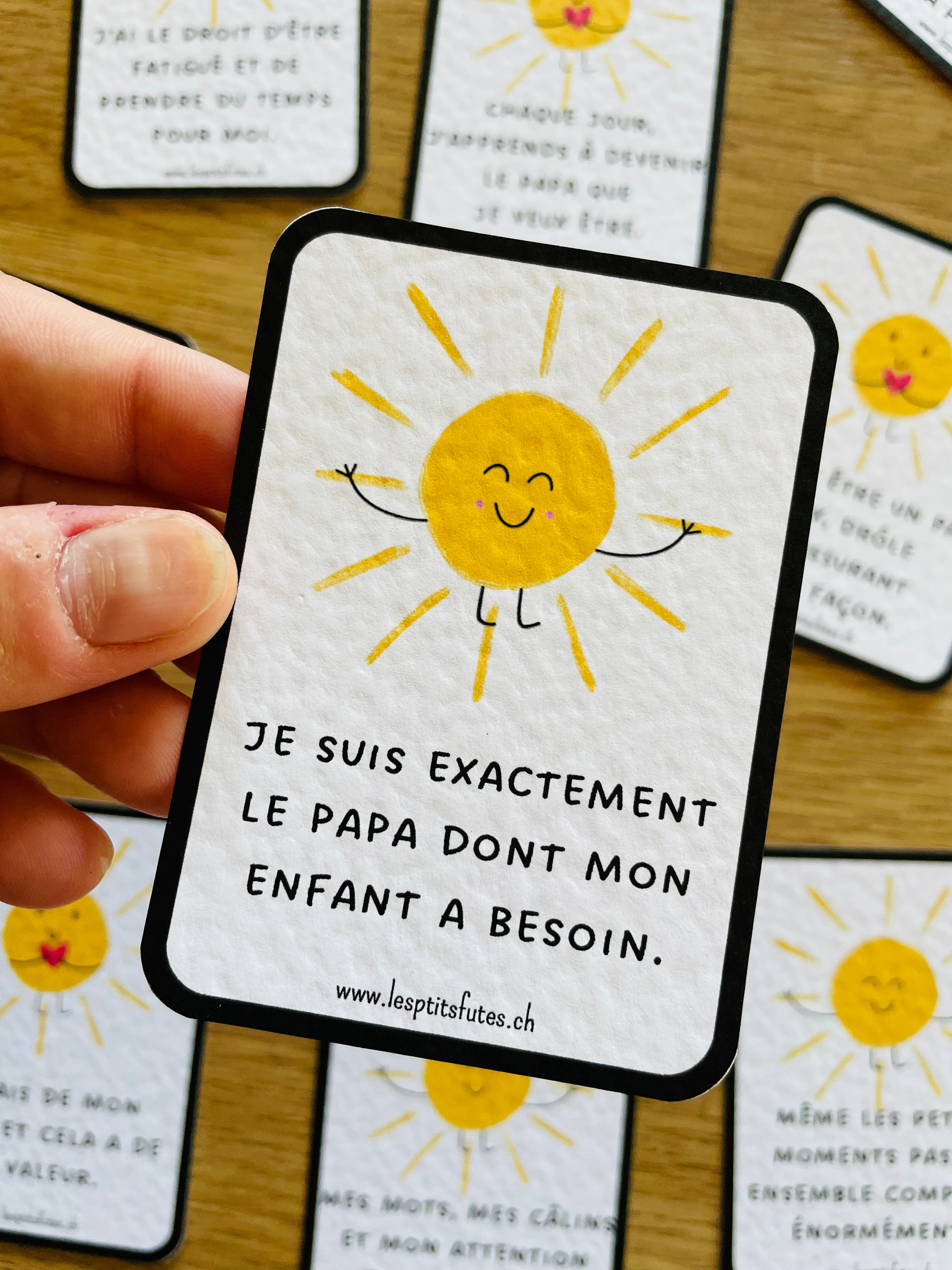9 cartes d'affirmations positives pour les papas