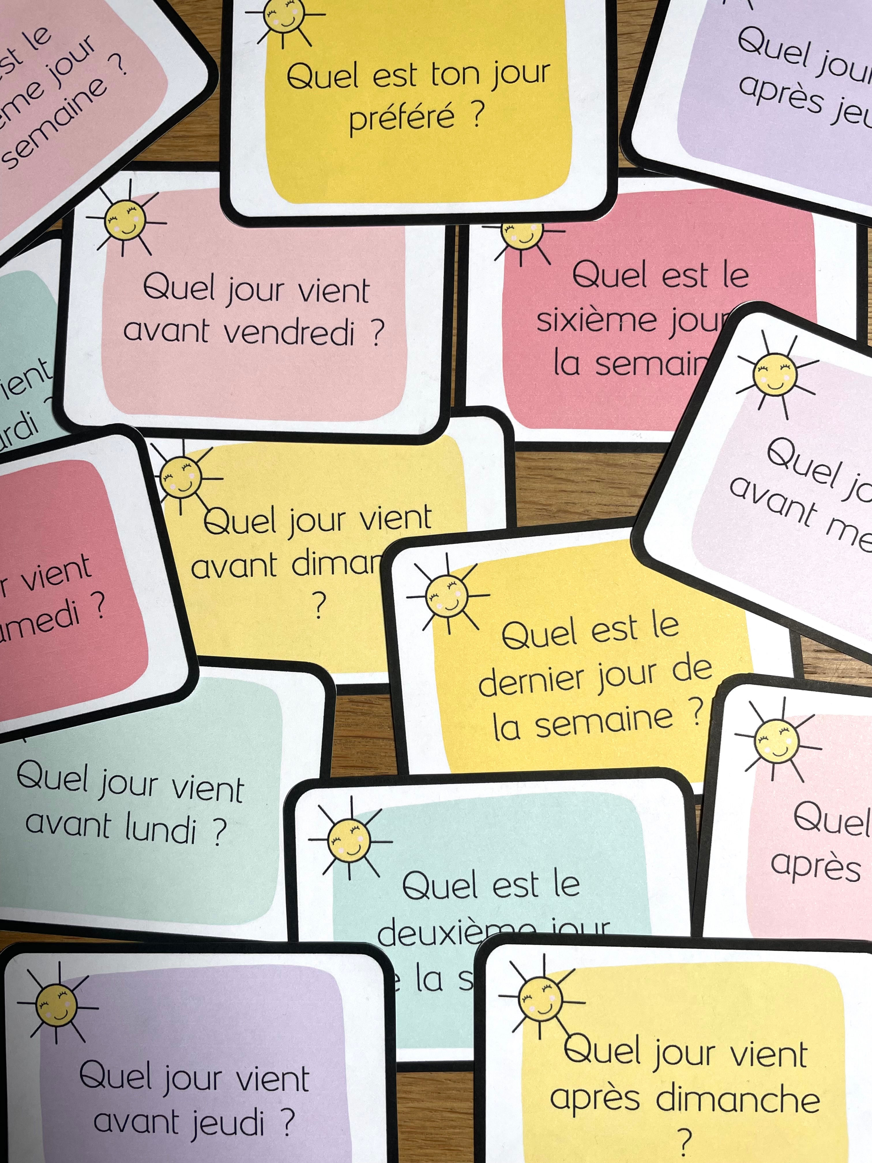 24 cartes questions-réponses l Jours de la semaine