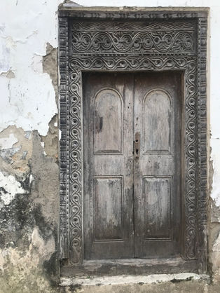 Carved Wooden Door in Zanzibar