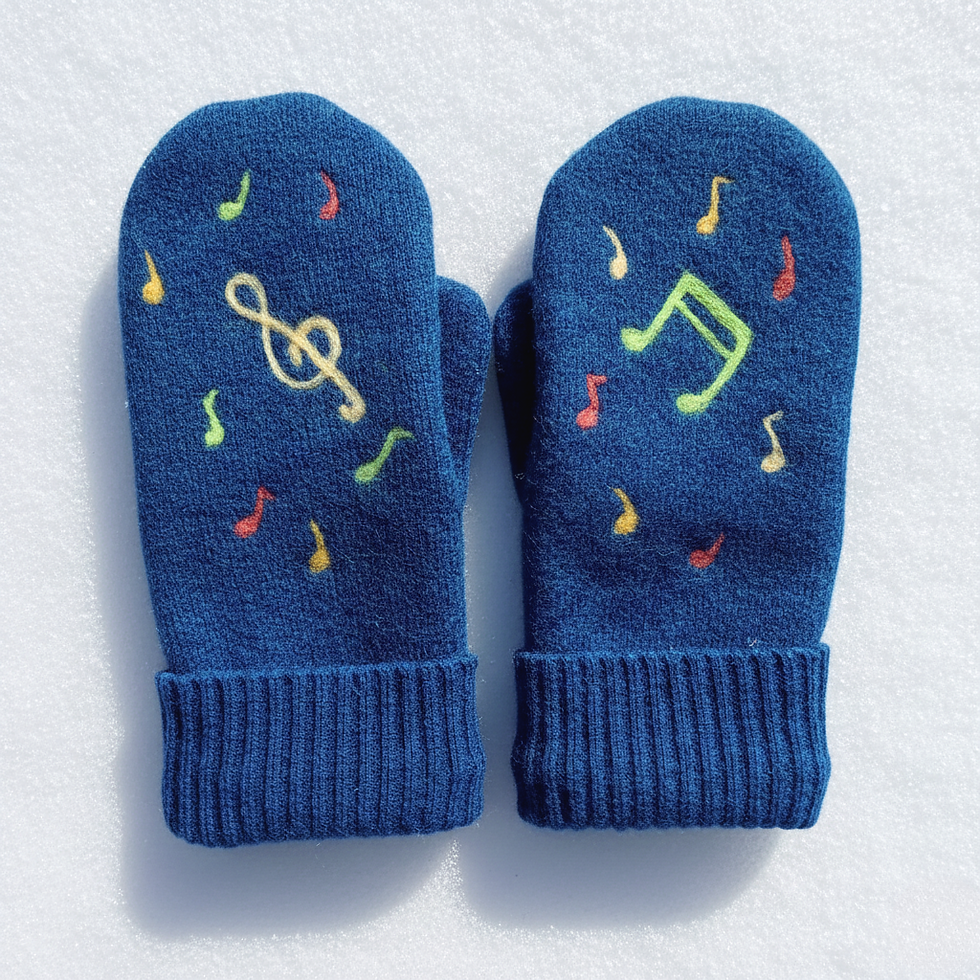 Women's Music Upcycled Mittens