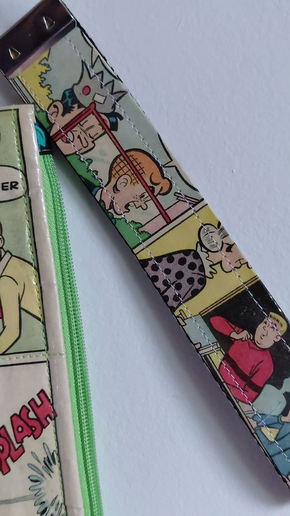 Thumbnail: Upcycled 60s Archie Comic Book Zippered Wristlet Pouch-Water Boy