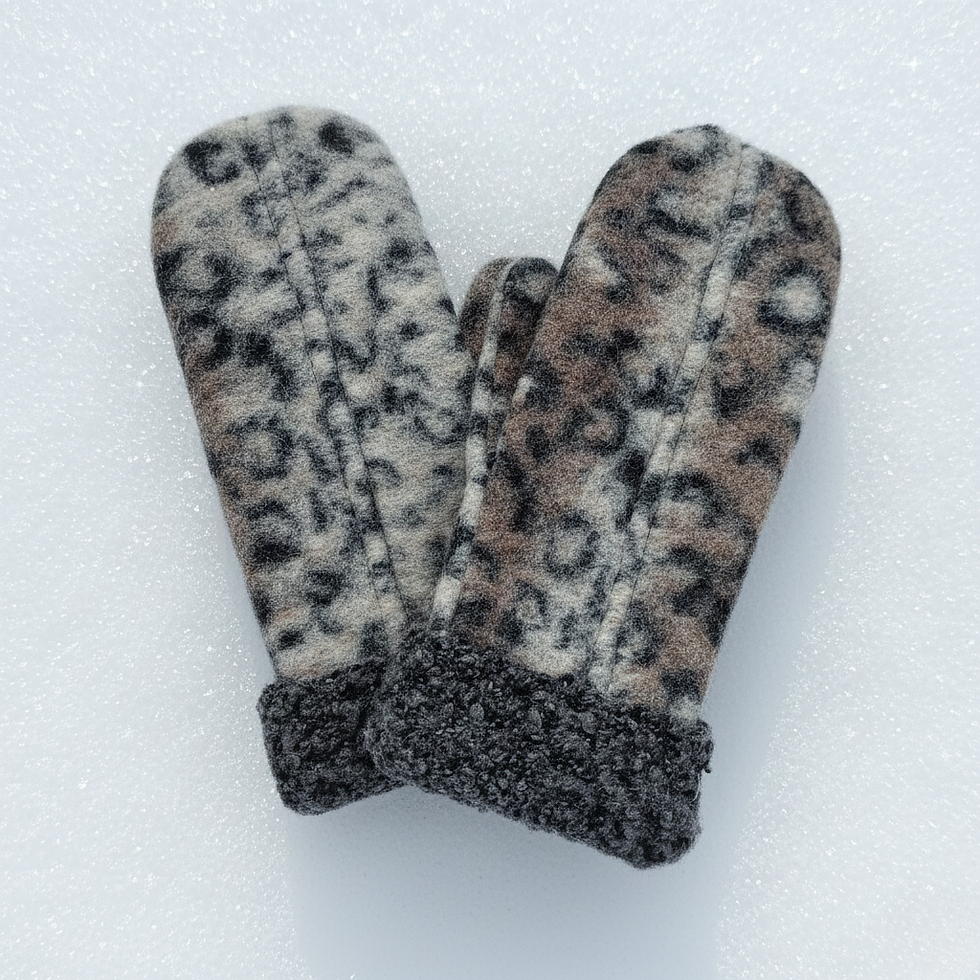 Women's Animal Print Upcycled Mittens