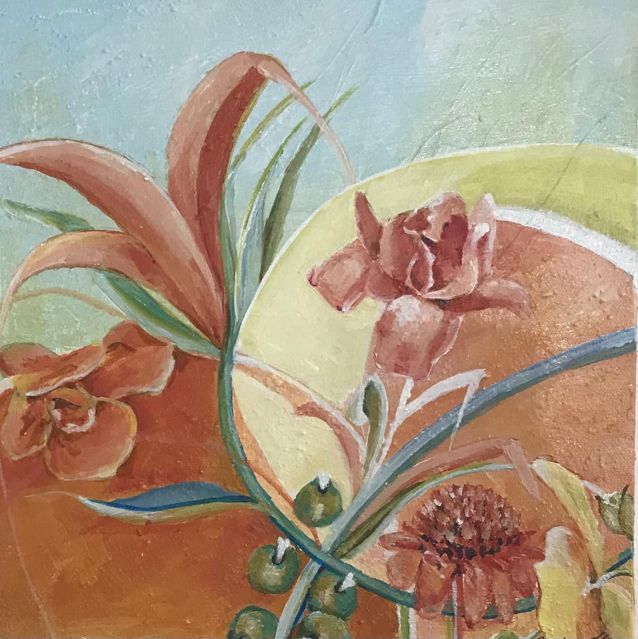 "Entre Flores" Acrílica s/tela (30x30cm)