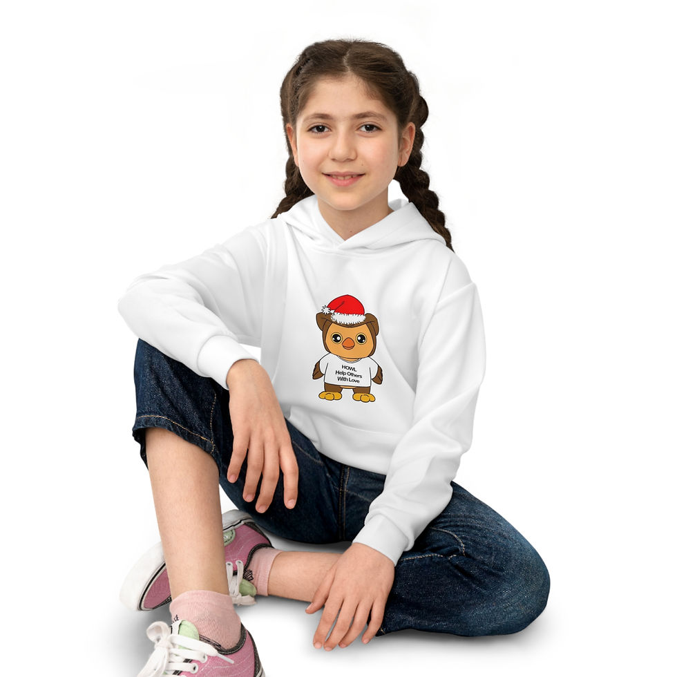 Thumbnail: Children's Hoodie Howl with Santa Hat (AOP)