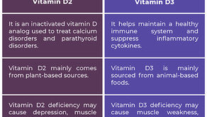 Comparison of vitamin D2 (ergocalciferol) and vitamin D3 (cholecalciferol) showing differences in source, stability, potency, and effectiveness in raising vitamin D levels.