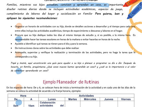 Organización de rutinas - Bachillerato