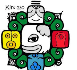 Kin 130: Cachorro Cósmico Branco [Coração]
