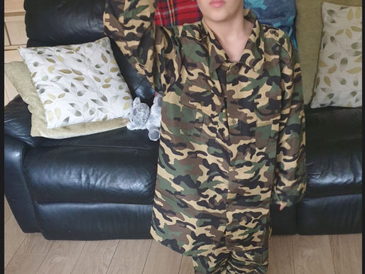 This pupil in Crocodiles class is really enjoying his learning about World War 2