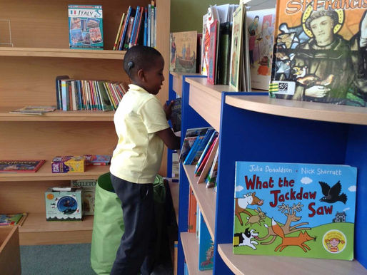 Welcome to our new Year 5 librarians. Today they worked really hard putting out our fabulous new owl