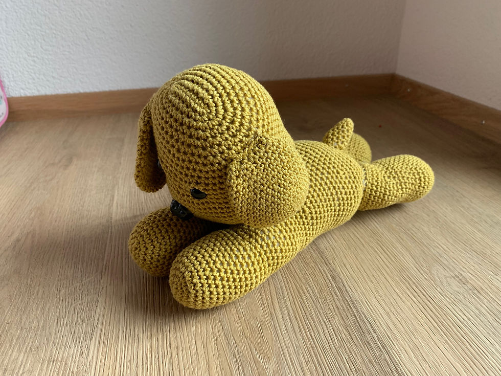 Miniaturbild: Hund liegend Senfgelb