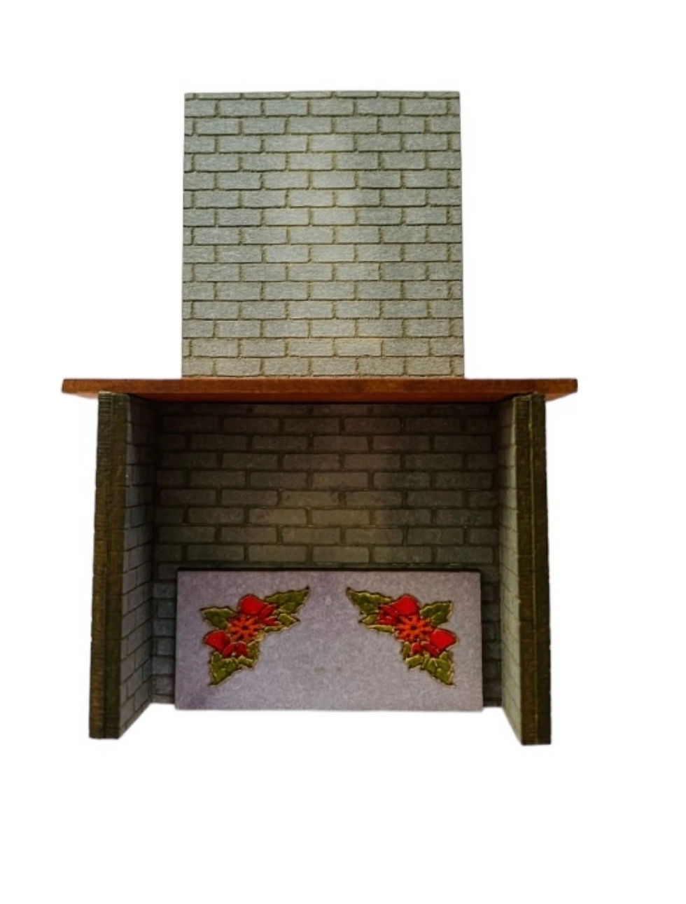 1/48th kit Christmas holly fireplace, quarter scale