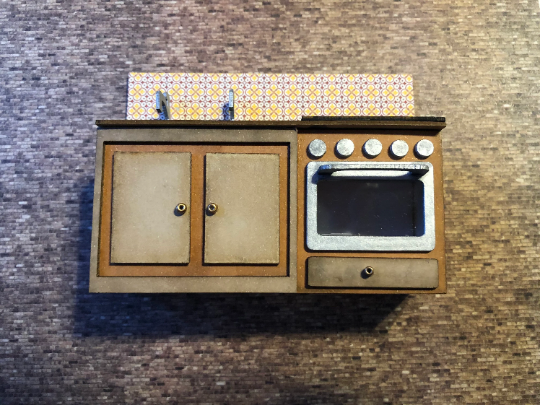 Thumbnail: 1/24th kit, double sink/oven kitchen units, (half scale)