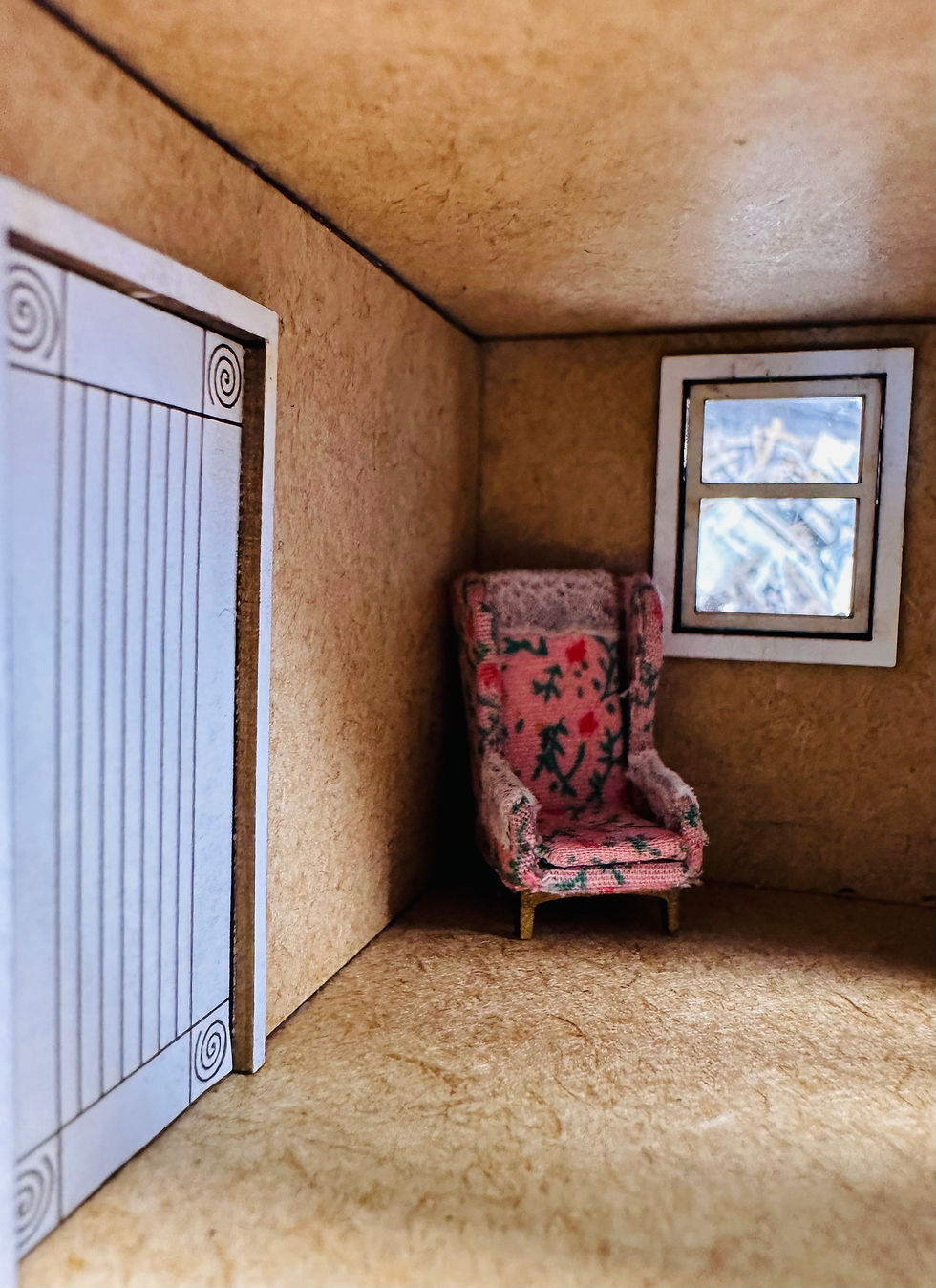 Thumbnail: 1/48th, Wild West wing back chairs (2 pack) , quarter scale