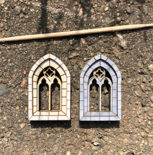 Thumbnail: 1/48th kit x 4 gothic windows, quarter scale